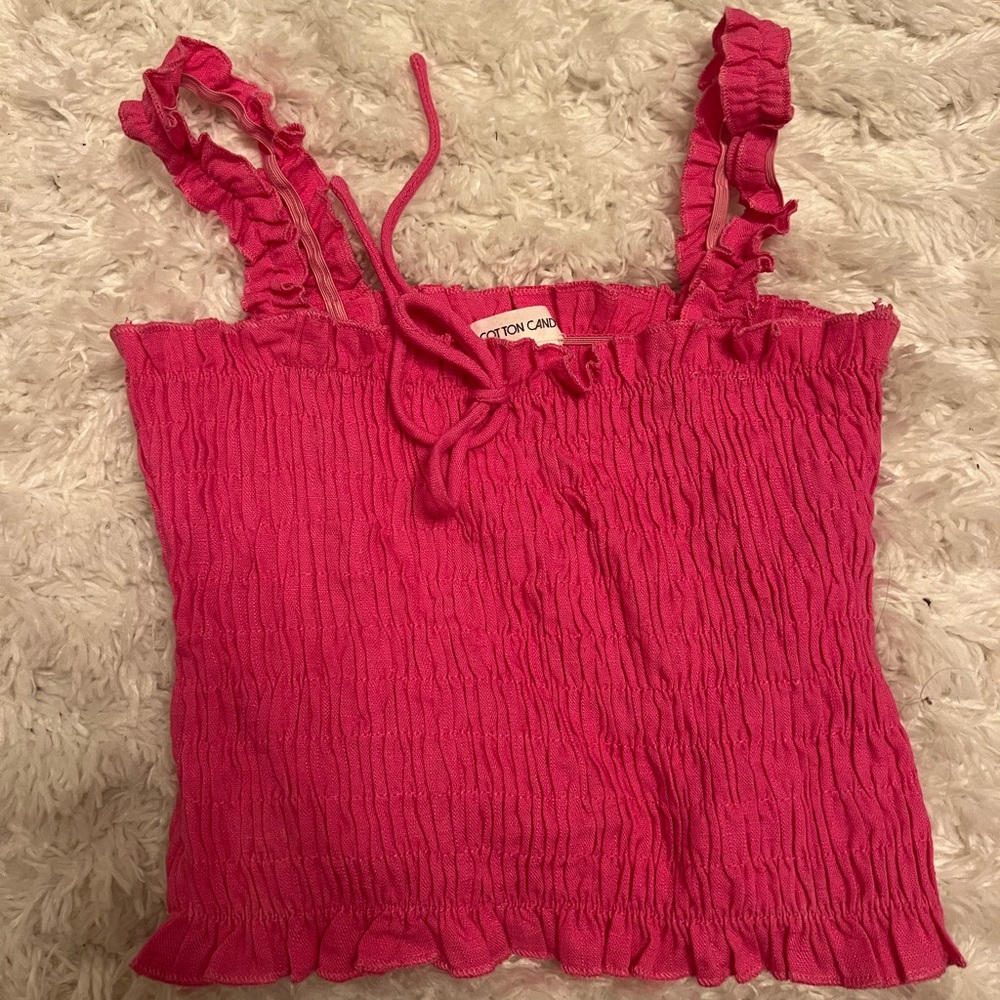 Cotton Candy LA pink crop top